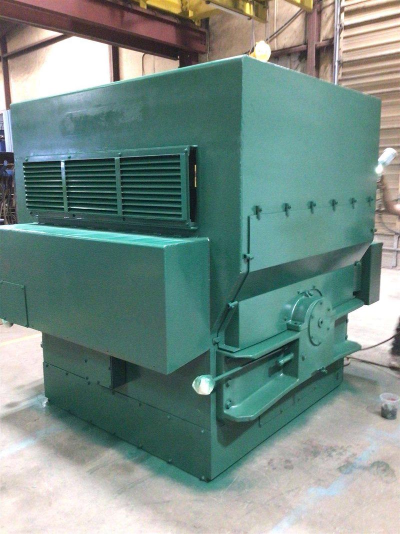 Freshly painted 5000 HP WPII motor ready for shipment